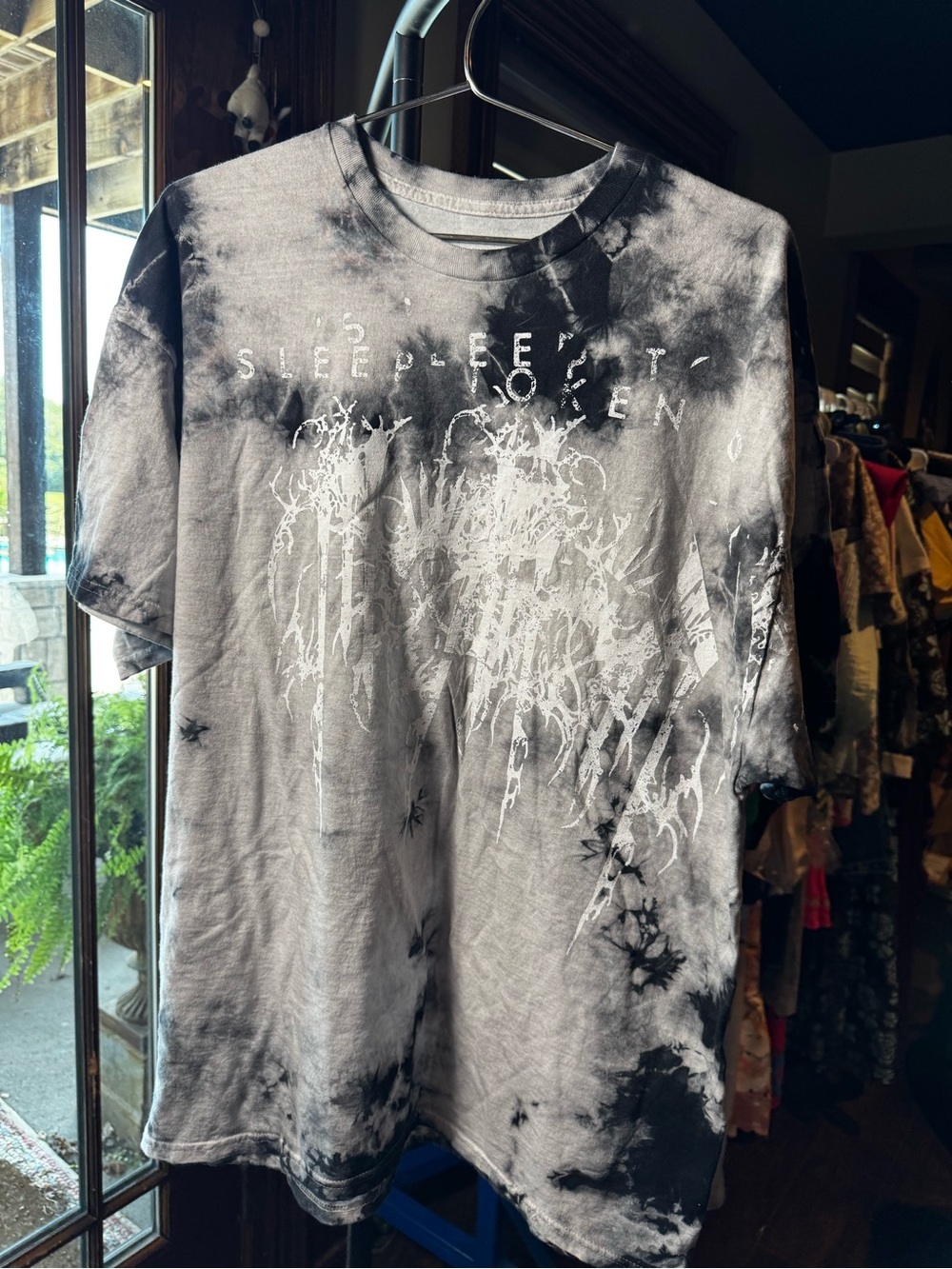 NWOT Sleep Token Black / Grey Tie Dye Graphic T Shirt Size 2XL